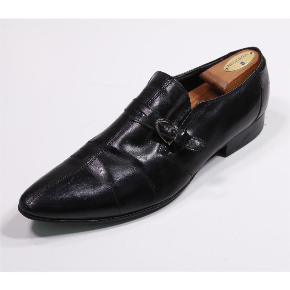 JM Weston Black Leather Point Toe Buckle Dress Shoes Eu 45 - US 12
